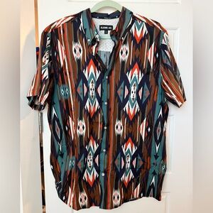 RANK 45 Men's Geometric Print Casual Shirt - Multicolor